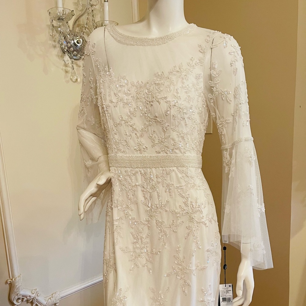 Adrianna Papell Women's Beaded Sheath Dress Size 12 - Picture 10 of 16